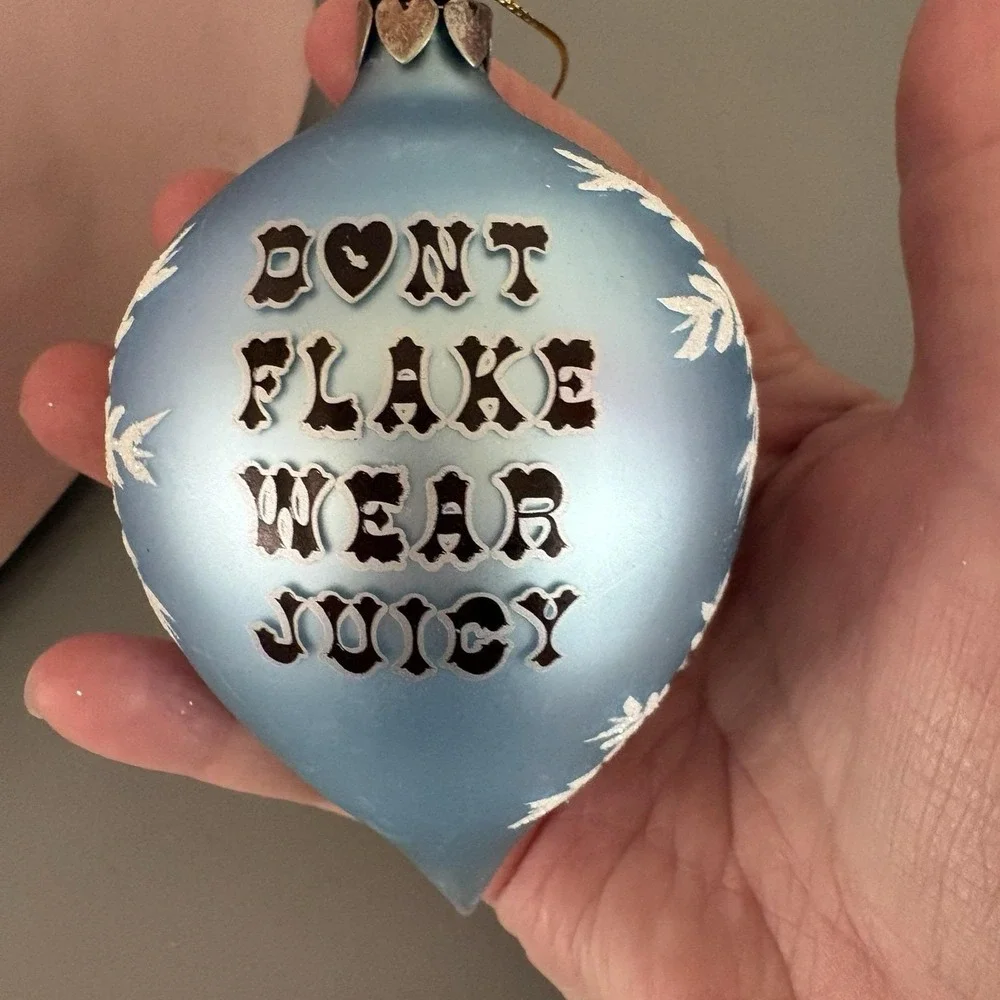 Y2K Juicy Couture 6 Piece Christmas Ornaments in Box Scottie Crown Berry Heart